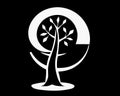 Black and white tree on the Yin Yang symbol Royalty Free Stock Photo