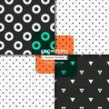 Black and white triangle and circle dot seamless pattern Royalty Free Stock Photo