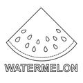 Black and white triangle watermelon slice Healthy vegan food poster Royalty Free Stock Photo