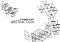 Black and white triangular abstraction. Minimal vector graphics