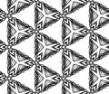 Black and white triangular seamless pattern. Hand