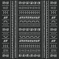 Black and white tribal ethnic pattern with geometric elements, traditional African mud cloth, tribal design