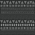 Black and white tribal ethnic pattern with geometric elements, traditional African mud cloth, tribal design