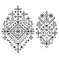 Minimal tribal line art vector pattern collection, geometric designs inspired by old Nordic Viking rune art Royalty Free Stock Photo