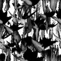 Black and white tropical jungle seamless pattern print watercolor tie dye endless repeat