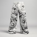 Abstract Rococo Print Pants In 3d Rendering