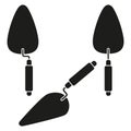 Black and white trowel set silhouette Royalty Free Stock Photo