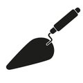 Black and white trowel silhouette. Royalty Free Stock Photo