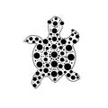 Black and white turtle aboriginal australian style dot painting illustration, vector