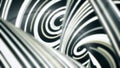 Black and white twisted lines flowing fast, seamless loop. Abstract motion background with narrow lines of neon light Royalty Free Stock Photo