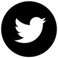 Black & White Twitter logo icon