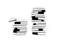 Black and white two stacks of books isolated on the white background, vector illustration Royalty Free Stock Photo