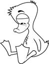 Black And White Ugly Duckling Cartoon Character Crying