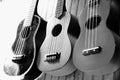 Black and White ukeleles