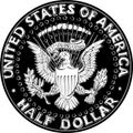 Vector United States coin Half dollar Royalty Free Stock Photo