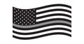 Dispatchers us flag. Black and white US Flag with yellow line. Royalty Free Stock Photo