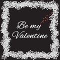 Black and white Valentines Day background with red hearts.