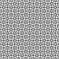 Black and white vector abstract seamless pattern with grid, diamond shapes, stars, rhombuses, lattice, repeat tiles. Design, round Royalty Free Stock Photo