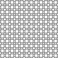 Black and white vector abstract seamless pattern with grid, diamond shapes, stars, rhombuses, lattice, repeat tiles