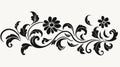 Vintage Black And White Floral Design: Pattern And Decoration Inspired Sticker Art