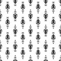 Black and white vector background. Beautiful queen seamless pattern with fleur de lys ornament elements. Royal signs in style of f Royalty Free Stock Photo