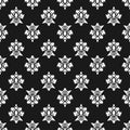 Black and white vector background. Beautiful queen seamless pattern with fleur de lys ornament elements. Royal signs in style of f Royalty Free Stock Photo