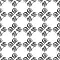 Black and white vector background. Beautiful queen seamless pattern with fleur de lys ornament elements. Royal signs in style of f Royalty Free Stock Photo