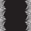 Black and white vector background with stripes. Boho style. Frame of graphic leaves.