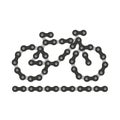 Black and White Vector Bike or Bicycle Icon Made of Bike or Bicycle Chain Isolated on White Background. Cycling Concept Royalty Free Stock Photo