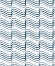 Black and white vector endless pattern created with thin undulate stripes, seamless netting composition. Continuous interlace tex