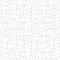 Black and white vector endless pattern created with thin undulate stripes, seamless netting composition. Continuous interlace tex