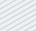 Black and white vector endless pattern created with thin undulate stripes, seamless netting composition. Continuous interlace