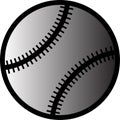 Black and white vector of flat tennis/baseball ball icon Royalty Free Stock Photo