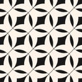 Black and white vector geometric seamless pattern. Abstract monochrome texture, curved shapes Royalty Free Stock Photo
