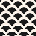 Black and white vector geometric seamless pattern in art deco style. Fish scale Royalty Free Stock Photo