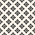 Black and white vector geometric seamless pattern with star shapes, rhombuses Royalty Free Stock Photo