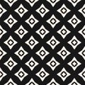 Black and white vector geometric seamless pattern with star shapes, rhombuses Royalty Free Stock Photo