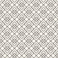 Black and white vector geometric seamless pattern with thin lines, square grid Royalty Free Stock Photo