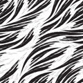 Black and white vector geometric seamless pattern of waves, river or current.