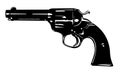 Black and White Small Revolver Gun Vector Graphic