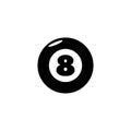 Black and white vector icon of a billiard ball number 8 Royalty Free Stock Photo