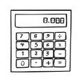 Black and white vector icon of a calculator Royalty Free Stock Photo