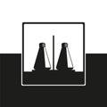 Pepper and salt shaker. Vector icon in black and white form. Royalty Free Stock Photo