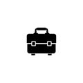 Black and white vector icon of a toolbox with a handle and latches, ideal for DIY, construction, or handyman themes Royalty Free Stock Photo