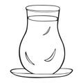 Black and white vector icon of turkish tea cup Royalty Free Stock Photo