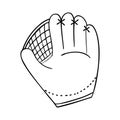 Black and white vector illustration of baseball glove Royalty Free Stock Photo