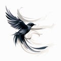 Dark And Brooding Bird Illustration With Graceful Movement