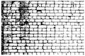 Black and white vector illustration of a brick wall. Realistic Abstract Architectural background with halftones. Royalty Free Stock Photo