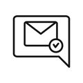 Confirmation Letter Icon Black And White Illustration