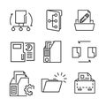 Folder Icon Set Black And White Illustration Royalty Free Stock Photo